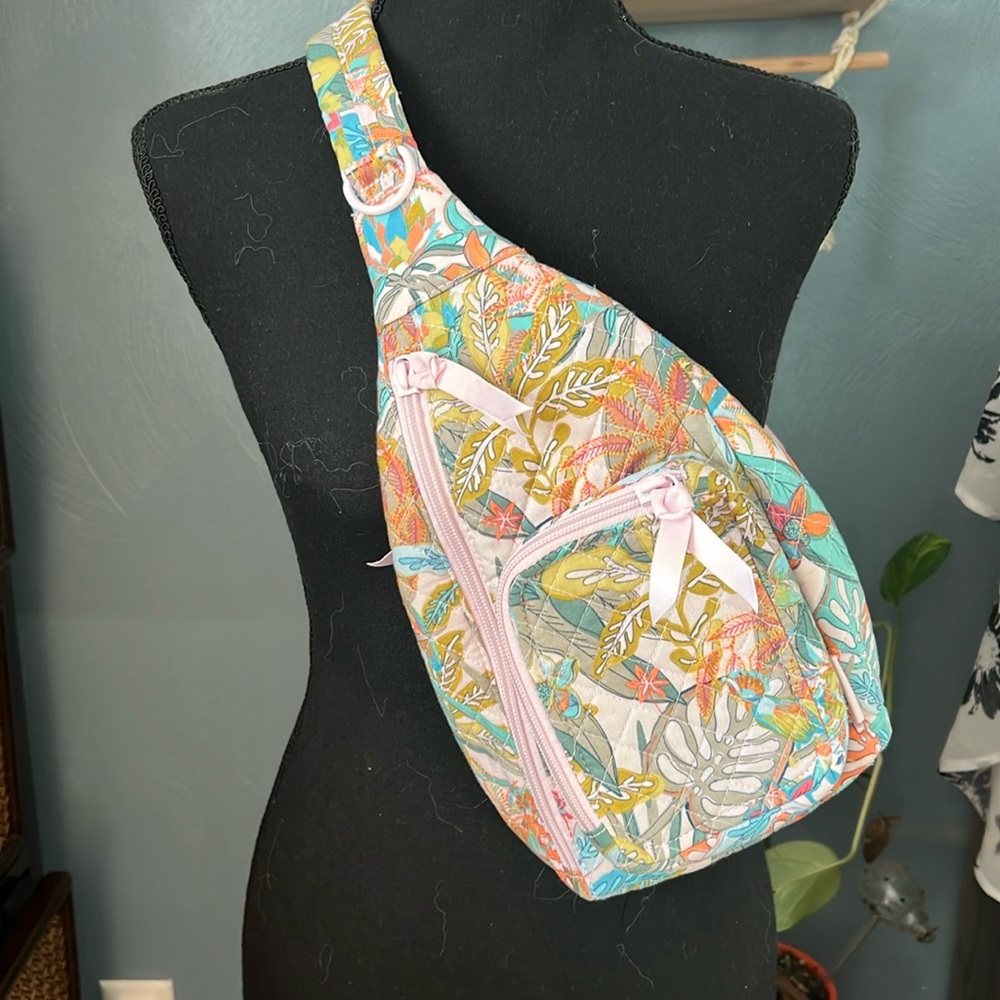 Vera Bradley Mini Sling Backpack Rain Forest Canopy